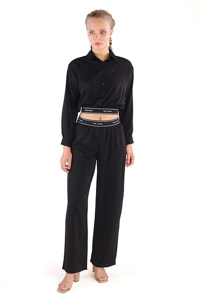 Rays Set pantaloni negri cu scris din cauciuc model 3002