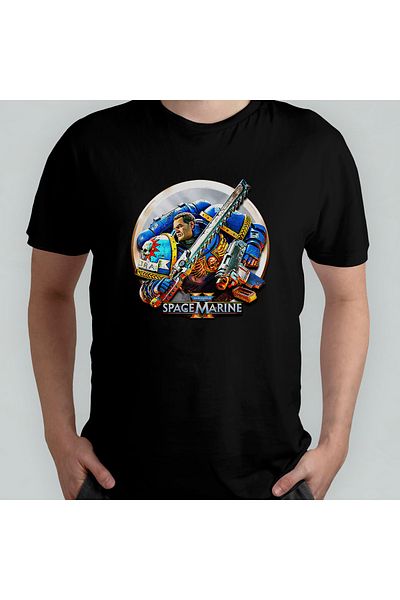 Pixxa Warhammer 40000 Space Marine II - Μπλουζάκι από 100% βαμβακερό λαιμόκοψη μοντέλο 1