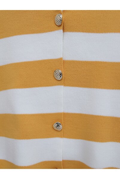 Modamorfo Ringelli fém gombos rövid kardigán - mustár