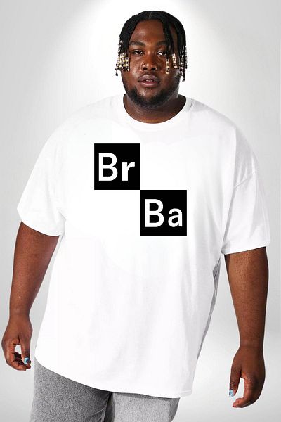 Angemiel تي شيرت أبيض كبير الحجم للجنسين من Breaking Bad - مطبوع من الأمام