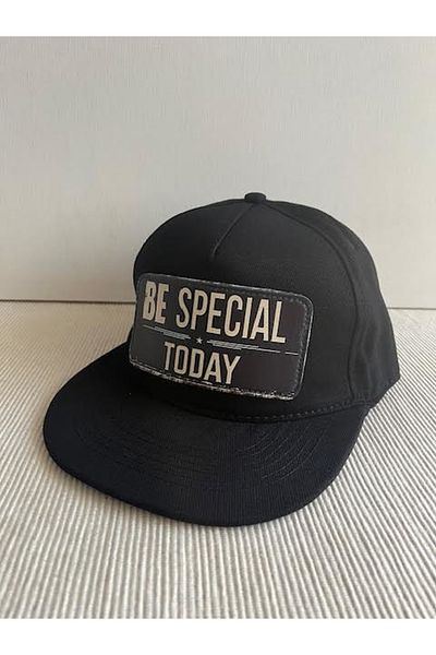 CosmoOutlet Be Special Today Slogan Detachable Bench Logo Unisex Black Color Hip Hop Cap