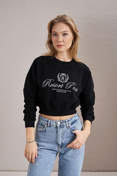 TENA Hanorac crop cu trei fire cu imprimeu Resort Paris pentru femei