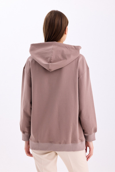 PASTELASTORE Vison памучна качулка 2-слойна пролетна суитшърт с голям размер