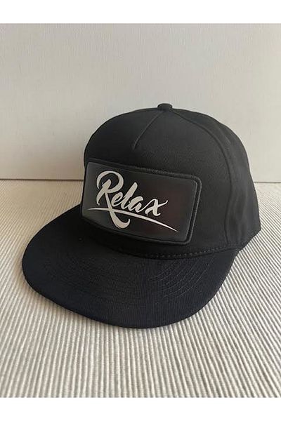 CosmoOutlet Unisex Black Color Hip Hop Cap with Relax Slogan Detachable Bench Logo