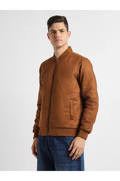 Dennis Lingo By Styli Regular Fit Suede Look Bomber Jacket