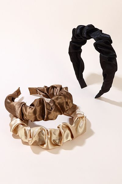 CSR AKSESUAR Σετ 3-Piece Gathered Satin Crown