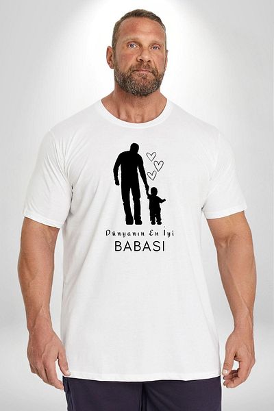 Angemiel White Large Size Basic T-Shirt - Father's Day, Men's Unisex
