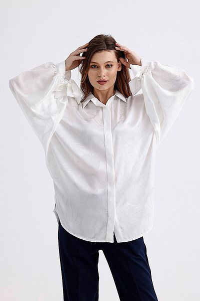 PASTELASTORE Cămașă de damă din satin - model cu panglică, mânecă liliac, lungă 1161