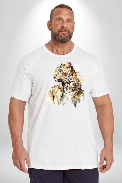 Angemiel Agent Leopard Print - White, Plus Size, Unisex T-Shirt