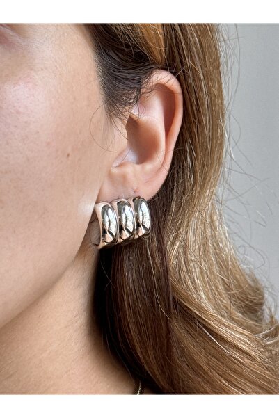 Esmee مجموعة أقراط ثلاثية فضية اللون