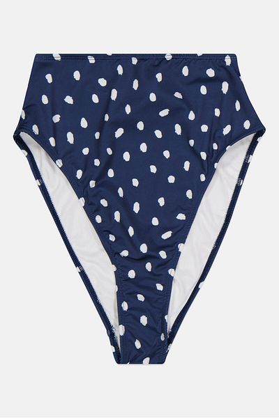 Asos Design Women High Leg High Waist Bikini Bottom, Navy