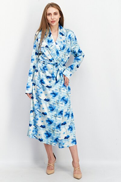 Asos Design Women Tie Dye Casual Wrap Dress, Turquoise Combo