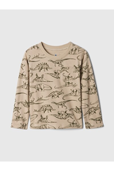 GAP Erkek Bebek Bej Desenli T-Shirt
