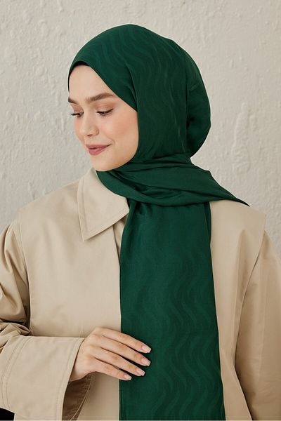 Modakaşmir Silky Jacquard Series Shawl with Welle Pattern