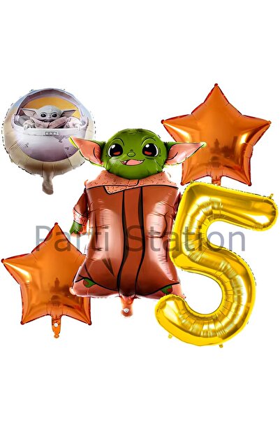 Parti Station مجموعة بالونات عيد الميلاد من Star Wars Yoda لعمر 5 سنوات من St...