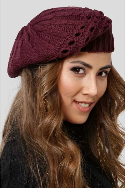 Trenderrs Women's Single Layer Knitted Painter Beret