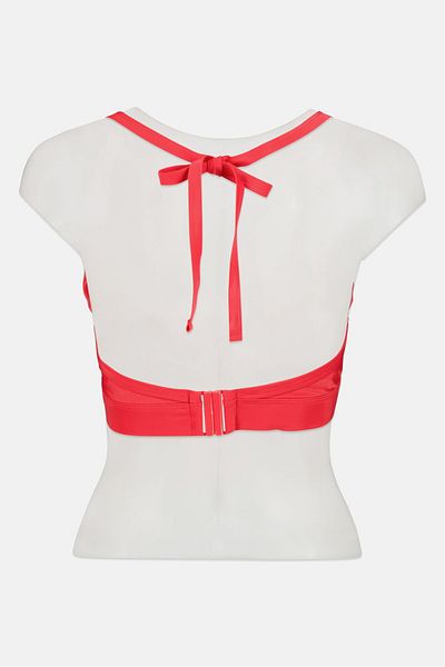 Wolf & Whistle Women Textured Non Padded Bikini Top, Red