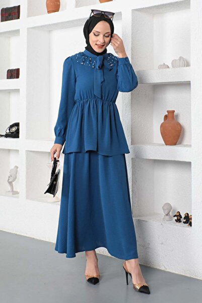 Modamihram Szoknya öltöny gyöngyökkel Indigo 19900