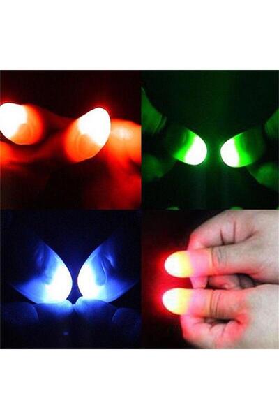 peanelife Led Işıklı Renkli Sihirli Parmak Işıklı Parmak Şaka Parmak 1 Adet