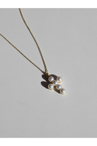 Reorah Collection İncili Haç Kolye 925 Gümüş