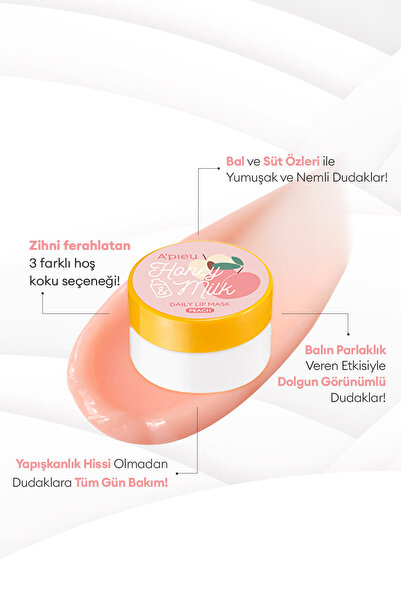 Missha Bal ve Süt Özlü Besleyici Nemlendirici Dudak Maskesi A'PIEU Honey & Milk Daily Lip Mask (Peach)