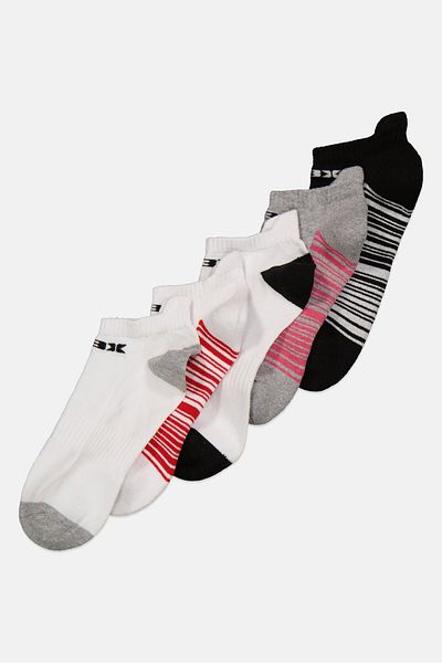 RBX Women 5 Pairs Textured Ankle Socks, Grey