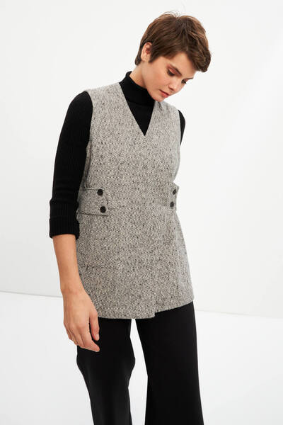 STELLA PULVIS Кафяво жиле с вълнена подплата