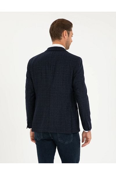Pierre Cardin Pi̇erre Cardin Woven Fabric Wool Special Fit Navy Blue Jacket