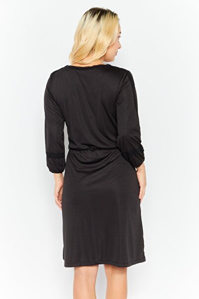 Nautica Women Plain Midi Dress, Black