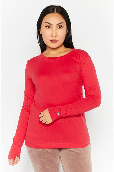 Champion Women Sportswear Fit Long Sleeve Training Tops, Red