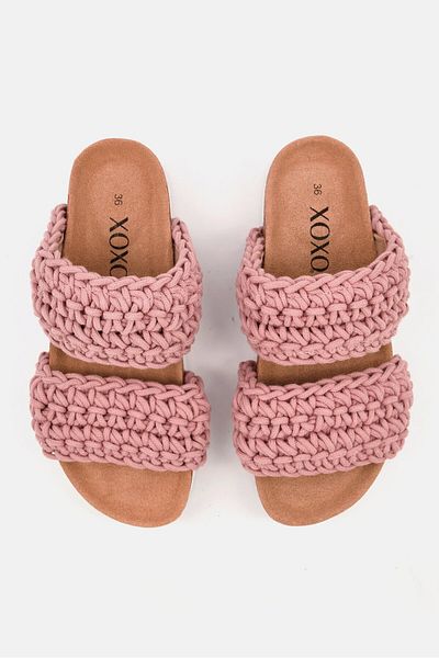 XOXO Women Slip On Cork Sandals, Brown