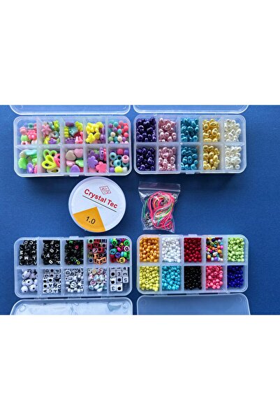 ZS Aksesuar Ipli Klasik 4 Kutulu Hobi Takı Yapma Seti Kolye Bileklik Telefon ...