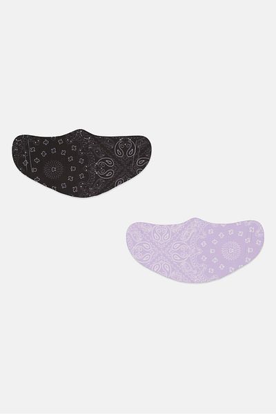 Asos Design Women 2 Pcs Printed Face Mask, Multicolor