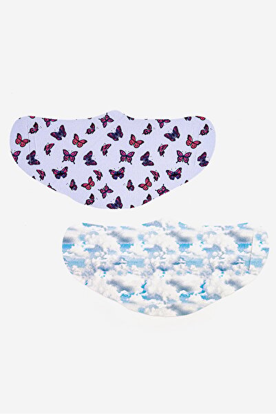 Asos Design غطاء وجه نسائي مطبوع بالكامل، قطعتين، متعدد الألوان