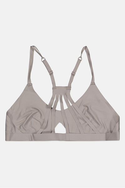 Jojoe Women Solid Non-padded Strappy Bralette, Grey