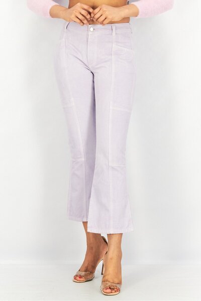 Asos Design Women Regular Fit Washed Non Stretchable Denim Jeans, Lilac