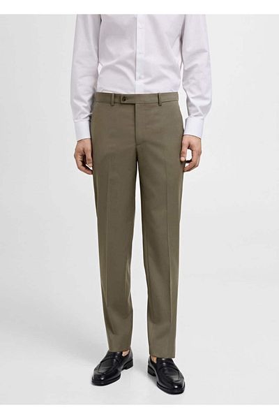 MANGO Man 100% Unprocessed Wool Slim Fitting Trousers
