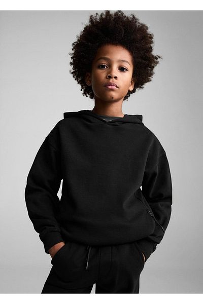 MANGO Kids Hanorac cu glugă cu fermoar