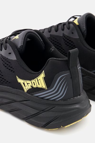 Tapout Men Brand Logo Lace Up Sports Shoes, Black