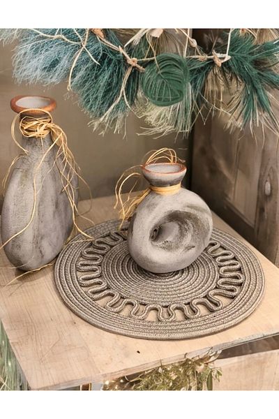 CARPELLA HOME Straw Colored Modern Look Natural Jute - 33X33 Cm, American Service, Supla