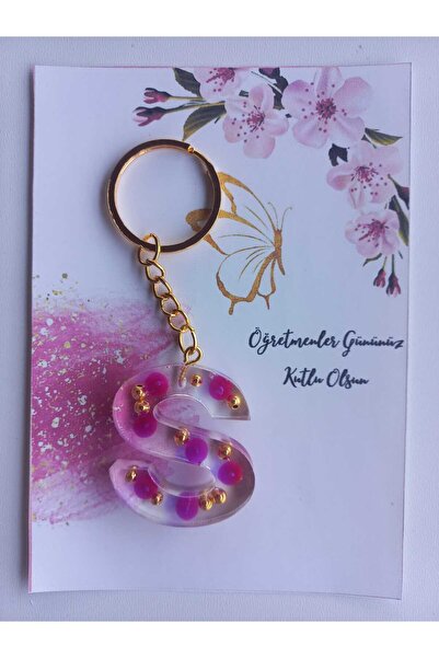 demirbasavm سلسلة مفاتيح إيبوكسي مصنوعة يدويًا مخصصة ليوم المعلم