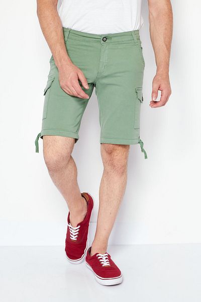 Nautica Men Slim Fit 10 Inseam Plain Basic Shorts, Green