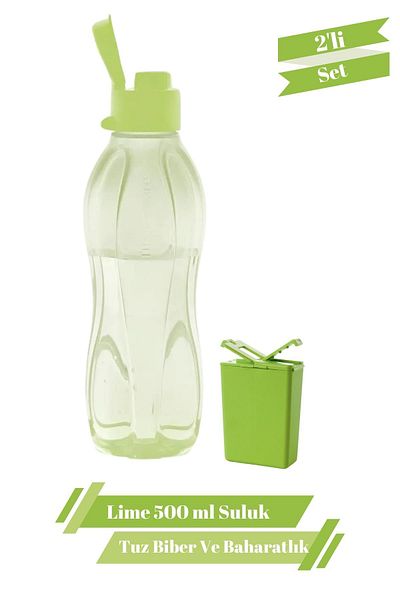 Tupperware Eco Lime 500 ml Water Bottle Flask Salt Bottle Black Pepper Bottle Set of 2