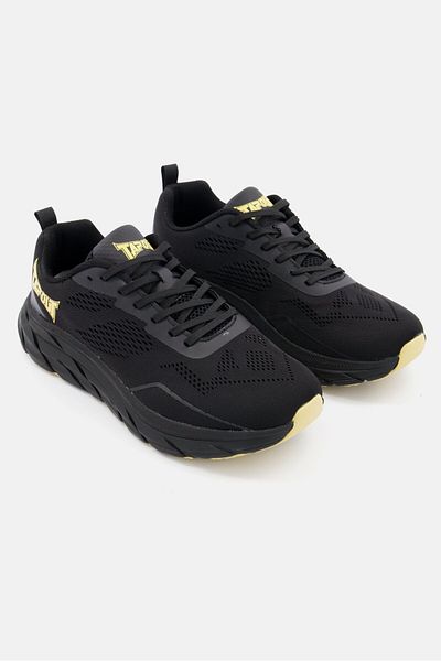 Tapout Men Brand Logo Lace Up Sports Shoes, Black