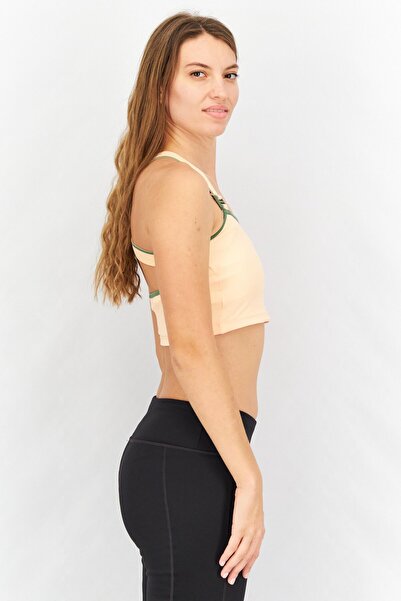 Asos 4505 Women Square Neck Sleeveless Plain Crop Top, Peach