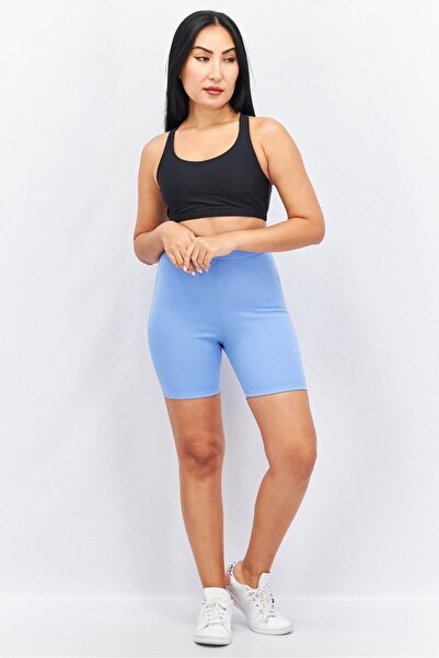 NA-KD Women Regular Fit Plain Basic Shorts, Blue