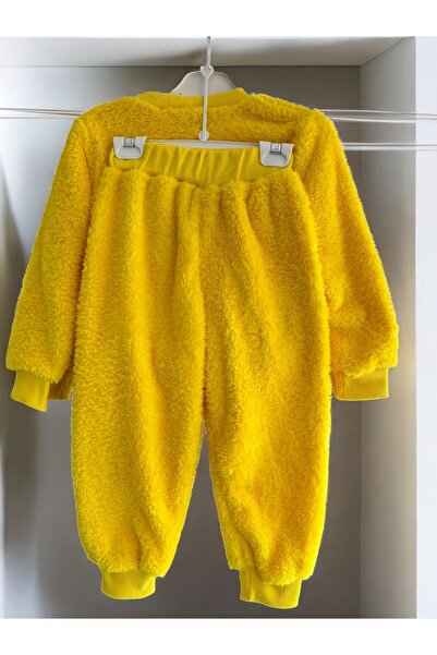 Hirazenmoda Unisex Çocuk Peluş İkili Takım – Sıcak, Yumuşak & Rahat Ev Giyimi