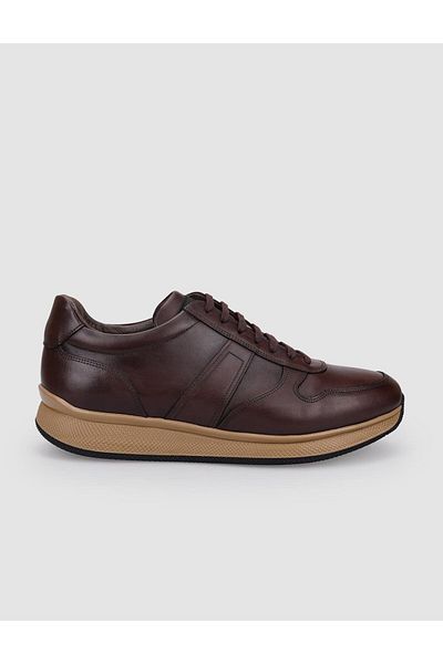 Cabani 100% Genuine Leather Brown Lace-Up Men's Sports Shoes