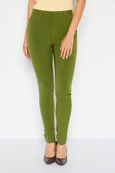 Asos Design Women Slim Fit Solid Chino Pants, Khaki