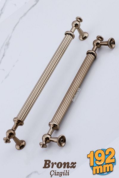 Badem10 Generation Striped Bronze Metal 192 mm Furniture Kitchen Drawer Cabinet Wardrobe Handle Handle Handles